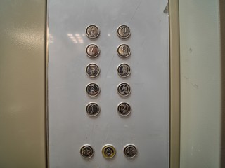old elevator buttons