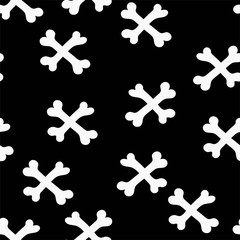 Obraz premium Day of The Dead Mexican cartoon Crossbones seamless tile. Vector cartoon illustration.