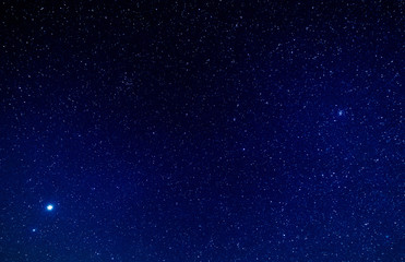 Planet Jupiter in the starry sky.