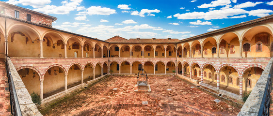 Courtyard of the friary of Saint Francis Church, Assisi, Italy