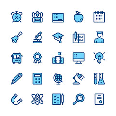 Education and school line icons set. Modern graphic design concepts, simple symbols, elements, pictograms collection. Minimal thin line design. Premium quality. Pixel perfect. Vector outline icons
