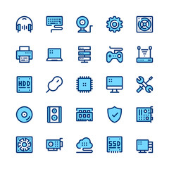 Computer hardware, PC parts line icons set. Modern graphic design concepts, simple symbols, pictograms collection. Minimal thin line design. Premium quality. Pixel perfect. Vector outline icons