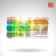 Brush stroke and texture. Grunge vector abstract hand - painted element. Underline and border design.