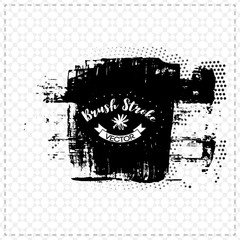 Naklejka premium Black brush stroke and texture. Grunge vector abstract hand - painted element. Underline and border design.