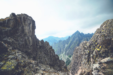 rocky mountain landscape in High Tatry