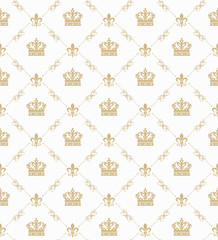 Retro royal background seamless pattern, great design for any purposes. Baroque pattern texture vector. Beige geometric pattern, seamless. Vintage pattern, seamless.