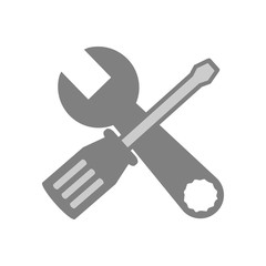 Screwdriver and Wrench icon. Vector Illustration