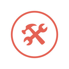 Hammer and Wrench icon. Vector Illustration