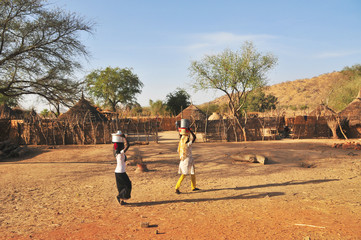 Village on the area of the Sahel in North Chad
 - obrazy, fototapety, plakaty