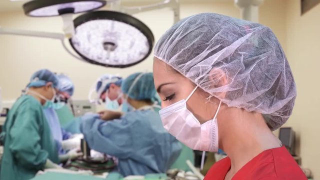 Young Female Surgeon in theOperation Room