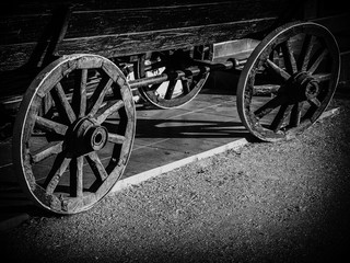 Fototapeta na wymiar Old wheel carts