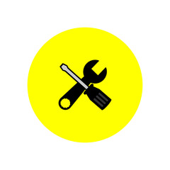 Screwdriver and Wrench icon. Vector Illustration