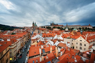 Naklejka na ściany i meble Prague skyline rooftop view