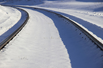 a railroad going into the distance