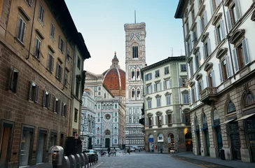 Fotobehang Duomo Santa Maria Del Fiore closeup street © rabbit75_fot