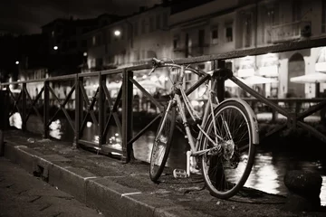 Gordijnen Naviglio Grande canal bike © rabbit75_fot