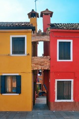 Fototapeta na wymiar Colorful Burano closeup