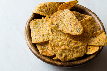Triangle Corn Chips with Poppy Seeds