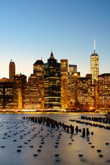 Panele Szklane Podświetlane  Zmierzch na nabrzeżu w centrum Nowego Jorku