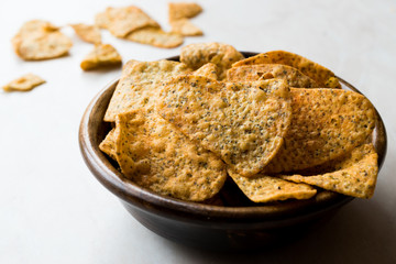 Triangle Corn Chips with Poppy Seeds