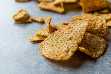 Triangle Corn Chips with Poppy Seeds