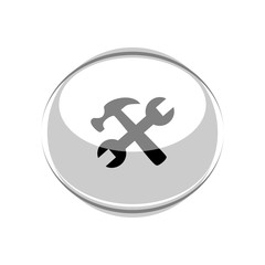 Obraz premium Hammer and Wrench icon. Vector Illustration