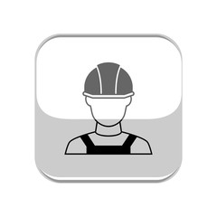 Builder in hemlet icon. Vector Illustration