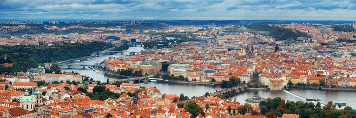 Fototapeta na wymiar Prague skyline rooftop view panorama