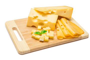 cheddar cheese isolated on white background