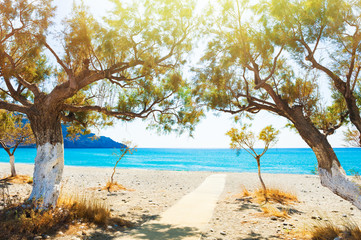 Beautiful beach in Crete island, Greece.