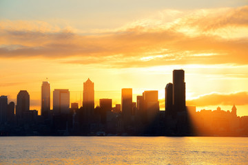 Fototapeta na wymiar Seattle sunrise