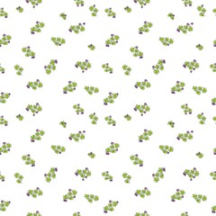 Watercolor Saint Patrick's Day seamless pattern. Clover ornament. For design, print or background.