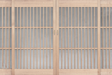 Shoji , Traditonal Japanese door , window or room divider consisting of translucent paper over a frame of wood