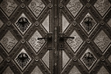 Wood door abstract patterns