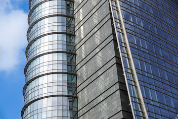 Obraz premium modern blue glass wall of office building