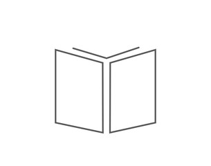 Modern education book line icon