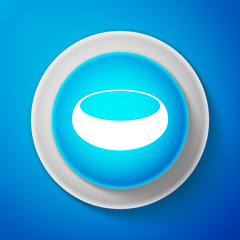 Fototapeta na wymiar White Bowl icon isolated on blue background. Circle blue button with white line. Vector Illustration