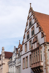 Obraz premium Häuser der Weserrenaissance in der Mittelstraße in Lemgo, Nordrhein-Westfalen