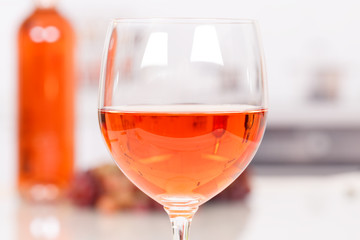Rose wine in a glass