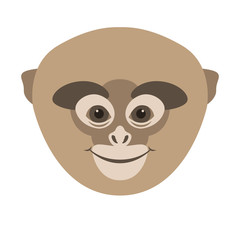 monkey  face head vector illustration flat style front