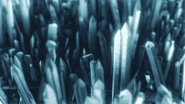 Blue frosted sharp bayonets of iron