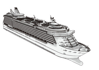 Obraz premium sketch of a vector liner cruise