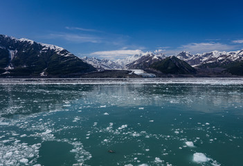 Hubbard Glacier in the Alaskan wilderness. 