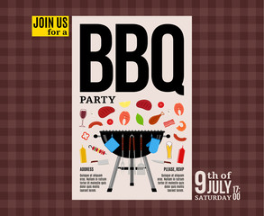 Vector barbecue party invitation