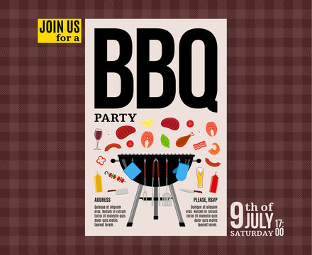 Vector barbecue party invitation