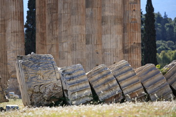 Ruins from Temple of Zeus in Athens, Greece
