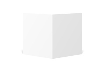 Vector blank white twofold leaflet opened