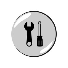 Screwdriver and Wrench icon. Vector Illustration