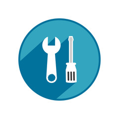 Screwdriver and Wrench icon. Vector Illustration