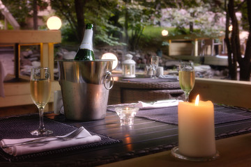 romantic mood in a cafe